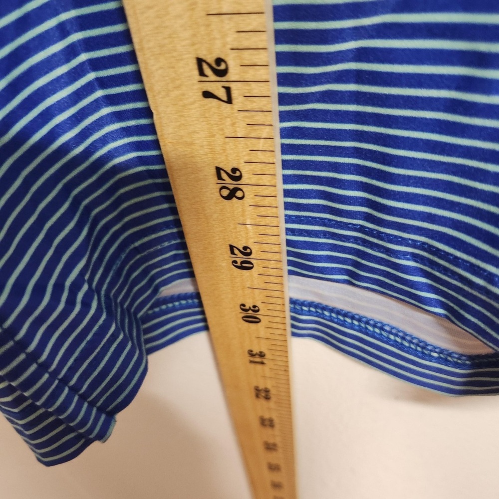 Collars & Co. Polo Shirt Mens Large Blue Featherweight Dress Collar Striped Golf - Picture 7 of 10
